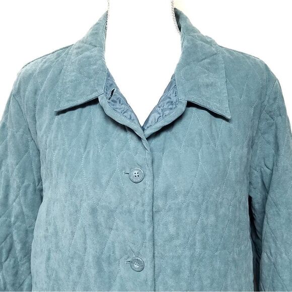 VINTAGE Alfred Dunner Blue Quilted Heart Jacket - Picture 3 of 8